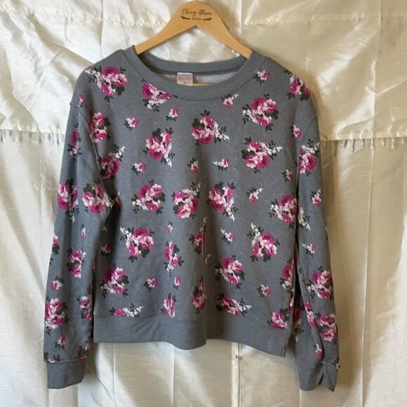 NoBo cute grey and pink floral sweatshirt M - Picture 2 of 10